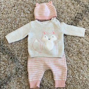 Newborn sweater pants and hat knit bundle Carter